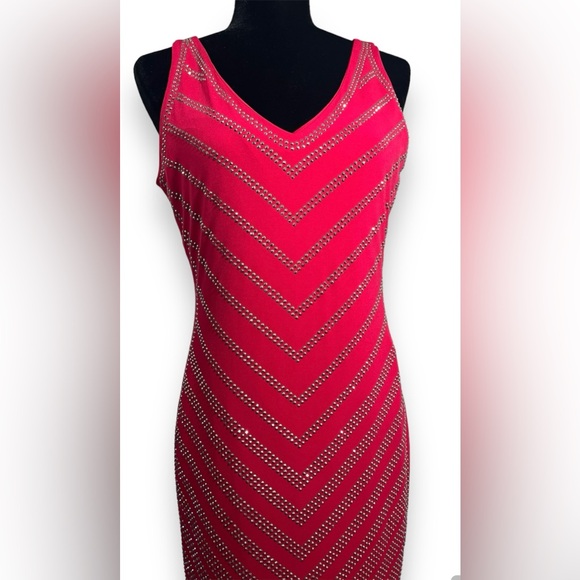 Carmen Marc Valvo Womens Cut and Sew Sparkly Cocktail Dress Size L - Picture 5 of 16